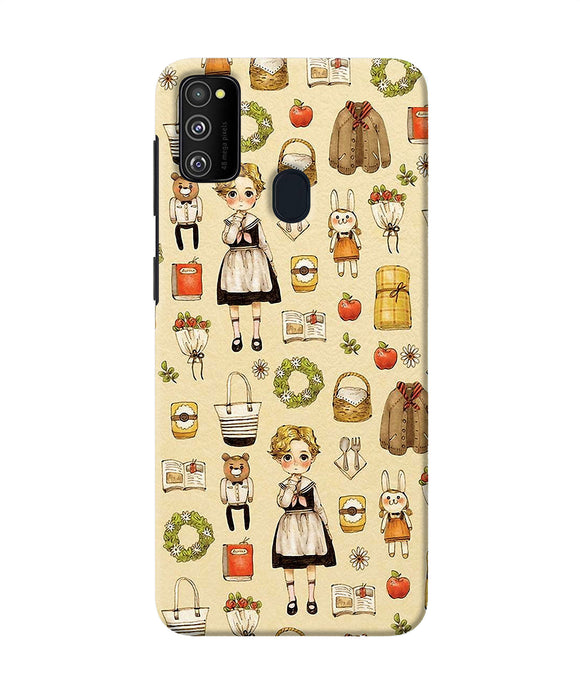 Canvas Girl Print Samsung M21 Back Cover