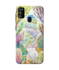 Natual Elephant Girl Samsung M21 Back Cover