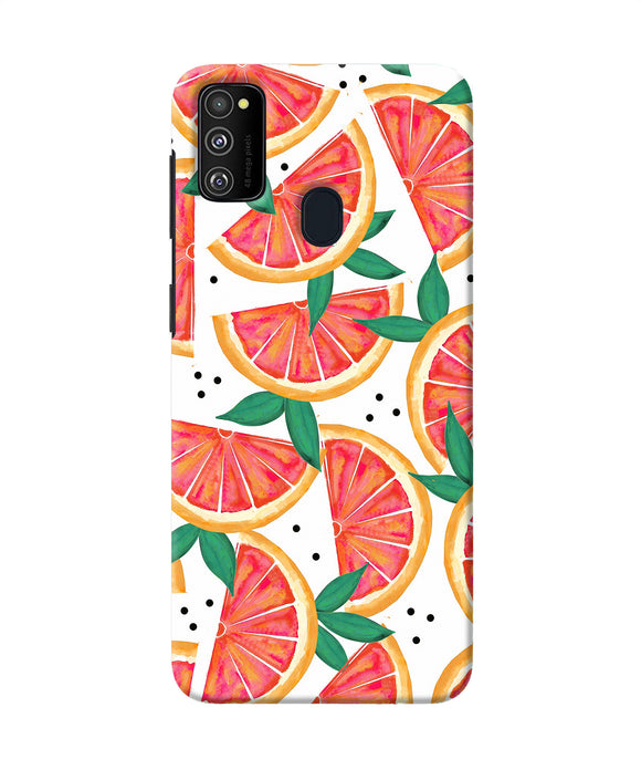 Abstract Orange Print Samsung M21 Back Cover