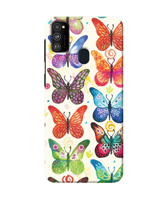 Abstract Butterfly Print Samsung M21 Back Cover