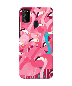 Abstract Sheer Bird Pink Print Samsung M21 Back Cover