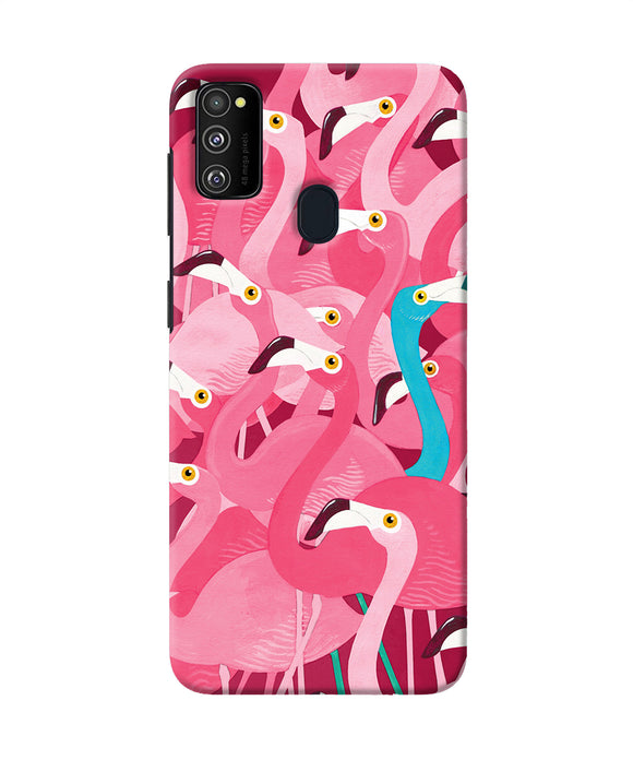 Abstract Sheer Bird Pink Print Samsung M21 Back Cover