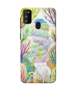 Natual Elephant Girl Samsung M21 Back Cover