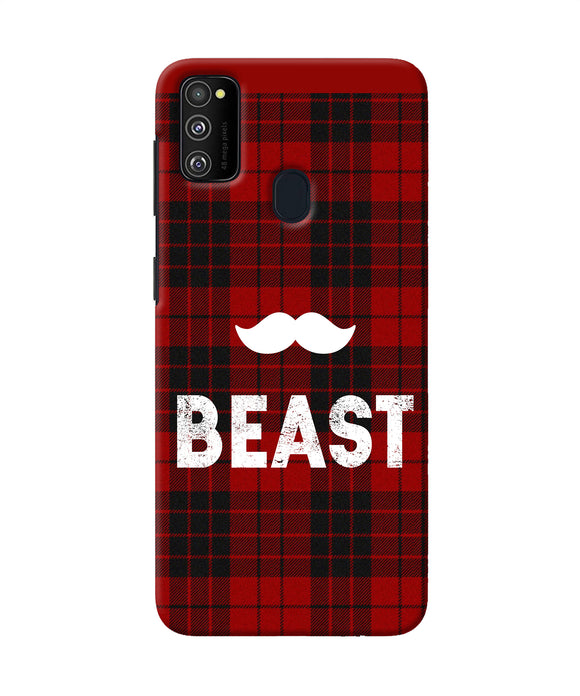 Beast Red Square Samsung M21 Back Cover