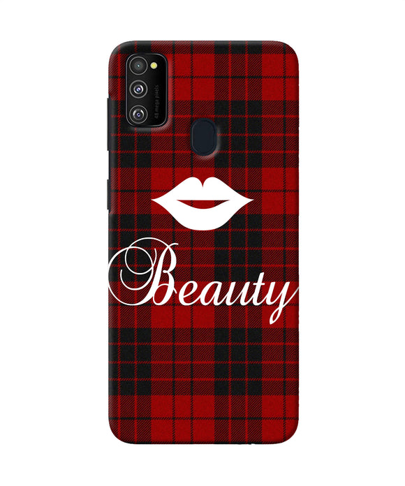 Beauty Red Square Samsung M21 Back Cover