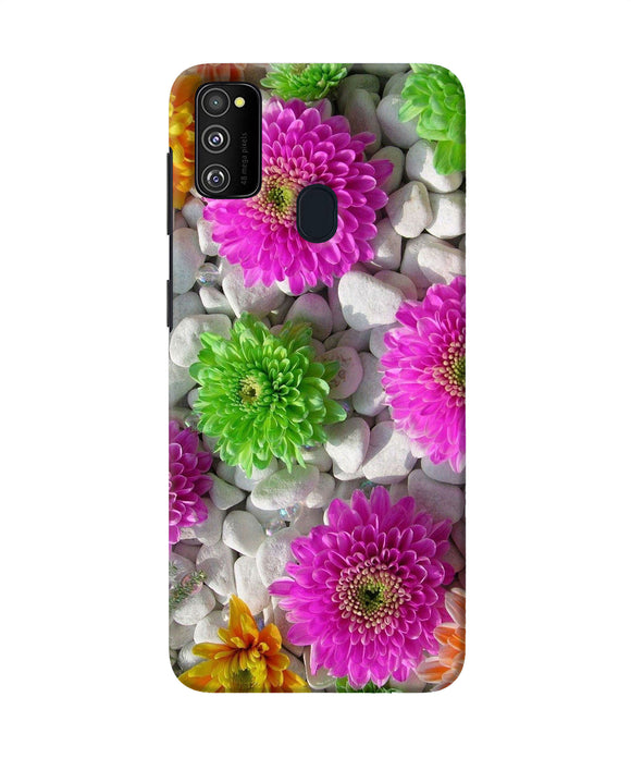 Natural Flower Stones Samsung M21 Back Cover