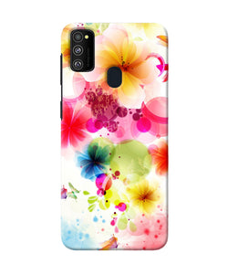 Flowers Print Samsung M21 Back Cover