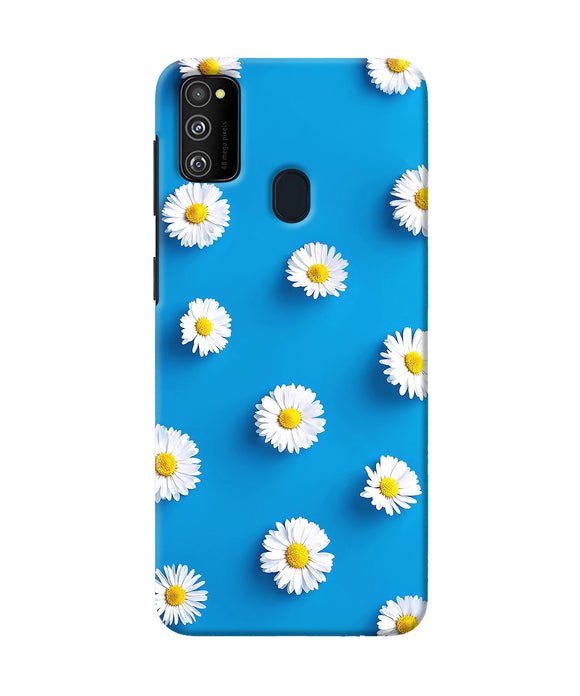 White Flowers Samsung M21 Back Cover