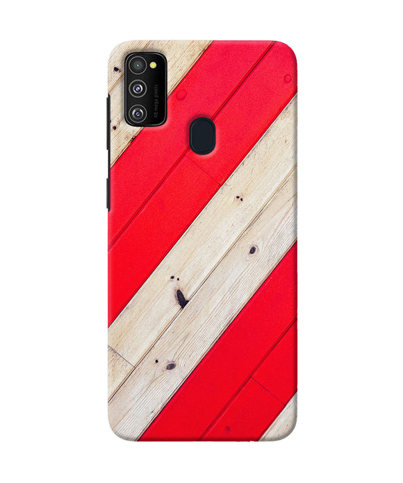 Abstract Red Brown Wooden Samsung M21 Back Cover