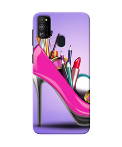 Makeup Heel Shoe Samsung M21 Back Cover