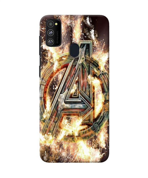 Avengers Burning Logo Samsung M21 Back Cover