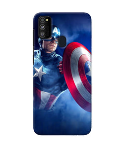 Captain America On Sky Samsung M21 Back Cover