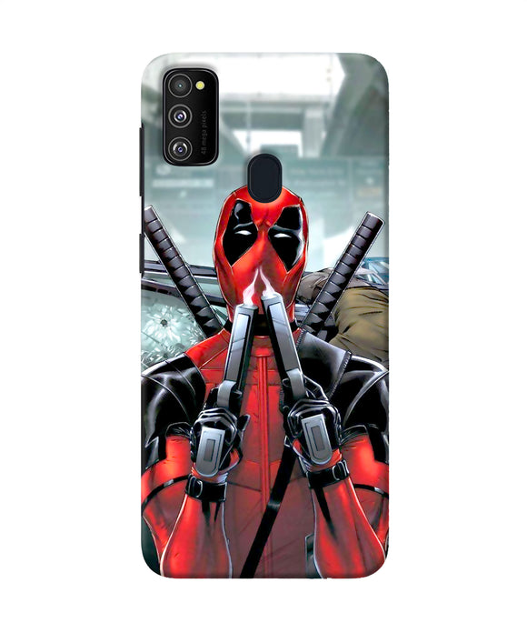 Deadpool With Gun Samsung M21 Back Cover