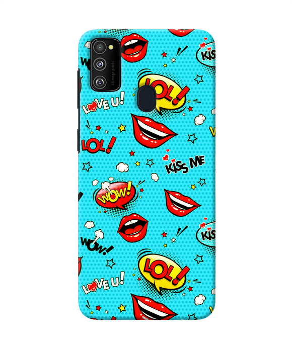 Lol Lips Print Samsung M21 Back Cover