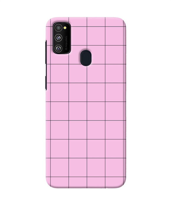 Pink Square Print Samsung M21 Back Cover