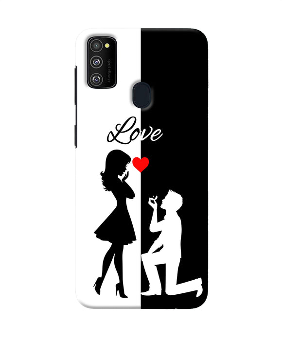 Love Propose Black And White Samsung M21 Back Cover