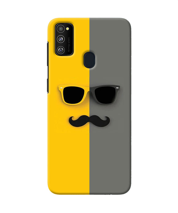Mustache Glass Samsung M21 Back Cover