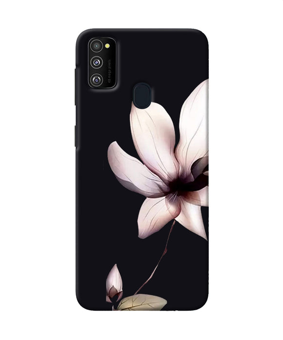 Flower White Samsung M21 Back Cover