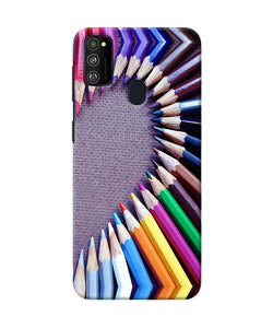 Color Pencil Half Heart Samsung M21 Back Cover