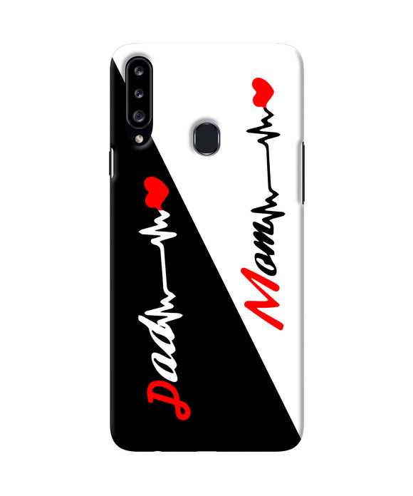 Mom Dad Heart Line Samsung A20s Back Cover