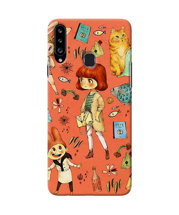Canvas Little Girl Print Samsung A20s Back Cover