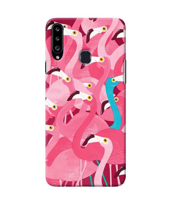 Abstract Sheer Bird Pink Print Samsung A20s Back Cover