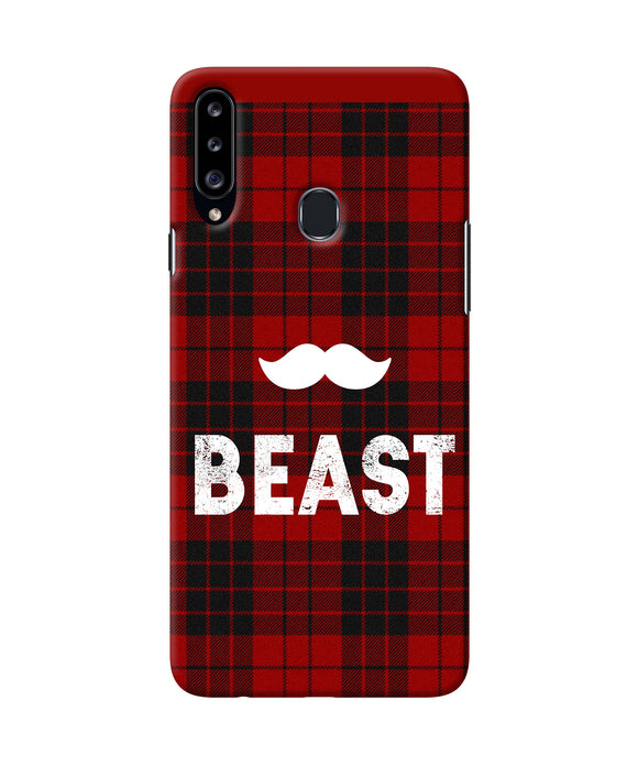 Beast Red Square Samsung A20s Back Cover