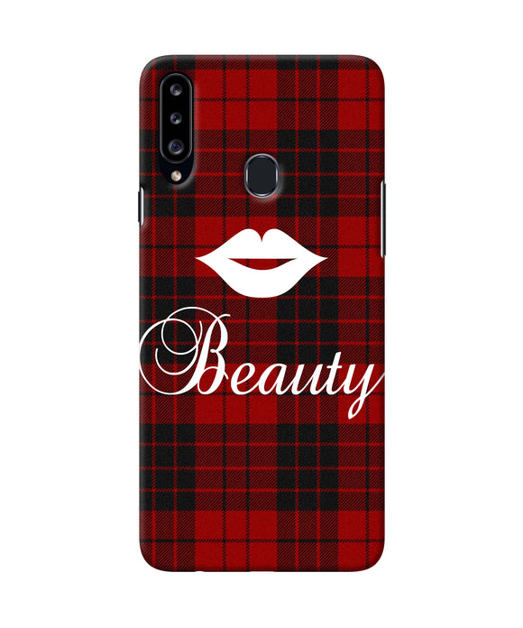 Beauty Red Square Samsung A20s Back Cover