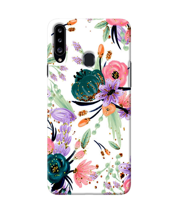 Abstract Flowers Print Samsung A20s Back Cover