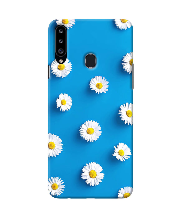 White Flowers Samsung A20s Back Cover
