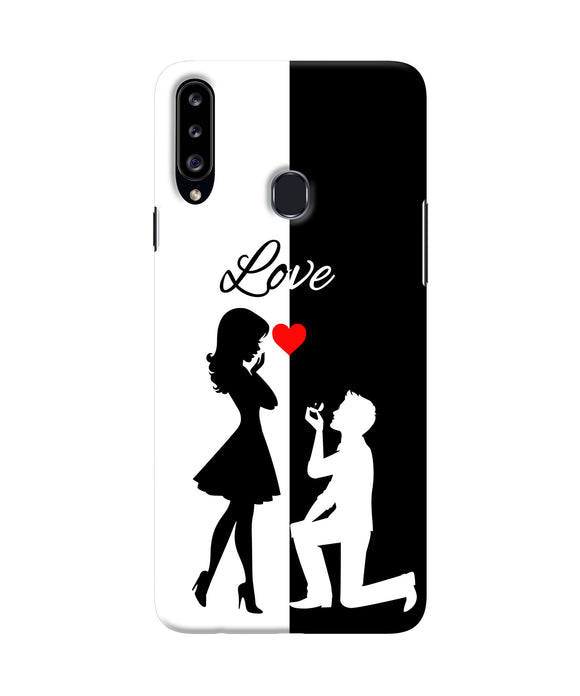 Love Propose Black And White Samsung A20s Back Cover