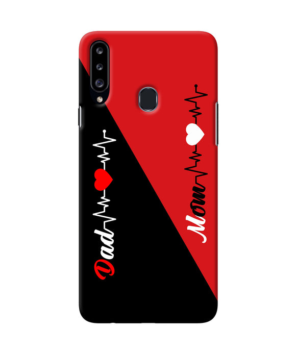 Mom Dad Heart Line Samsung A20s Back Cover