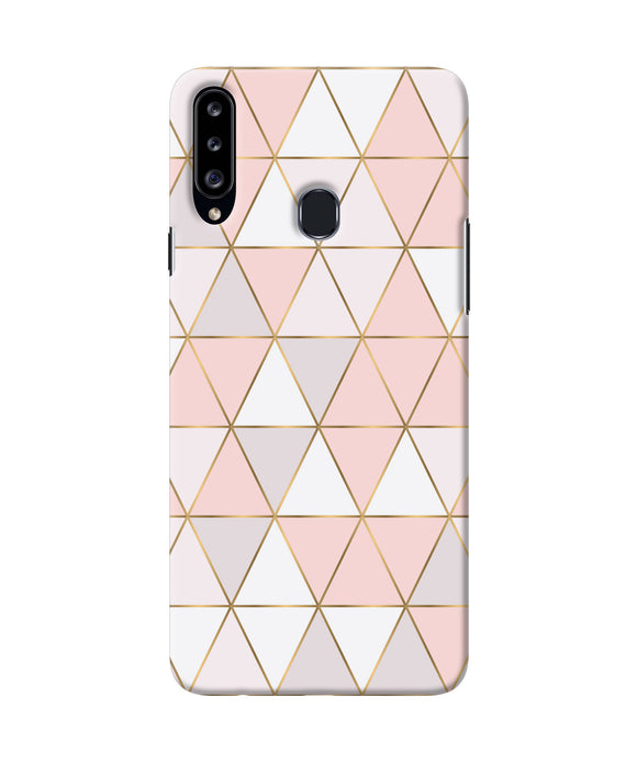 Abstract Pink Triangle Pattern Samsung A20s Back Cover