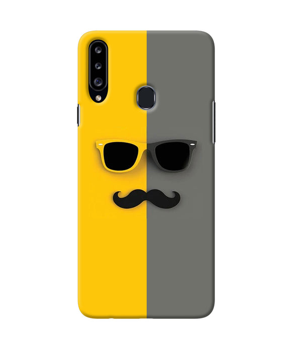 Mustache Glass Samsung A20s Back Cover