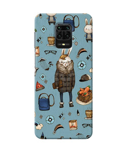 Canvas Rabbit Print Redmi Note 9 Pro / Pro Max Back Cover