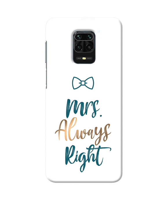 Mrs Always Right Redmi Note 9 Pro / Pro Max Back Cover