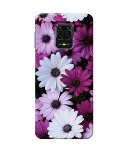 White Violet Flowers Redmi Note 9 Pro / Pro Max Back Cover