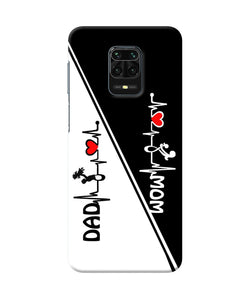 Mom Dad Heart Line Black And White Redmi Note 9 Pro / Pro Max Back Cover