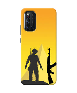 PUBG Silhouette Vivo V19 Real 4D Back Cover