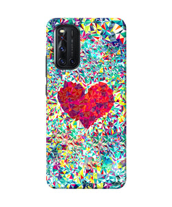 Red Heart Print Vivo V19 Back Cover