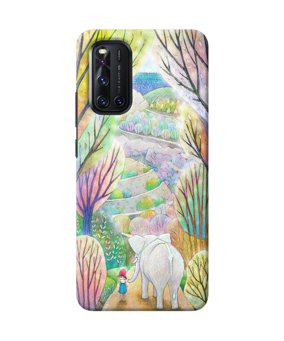 Natual Elephant Girl Vivo V19 Back Cover