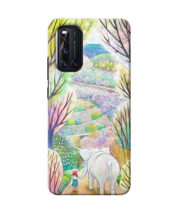 Natual Elephant Girl Vivo V19 Back Cover