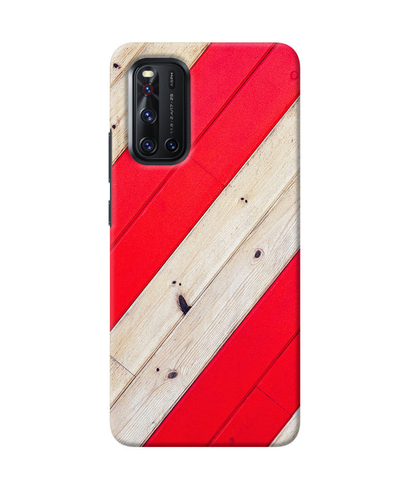 Abstract Red Brown Wooden Vivo V19 Back Cover