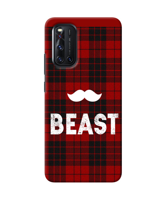 Beast Red Square Vivo V19 Back Cover