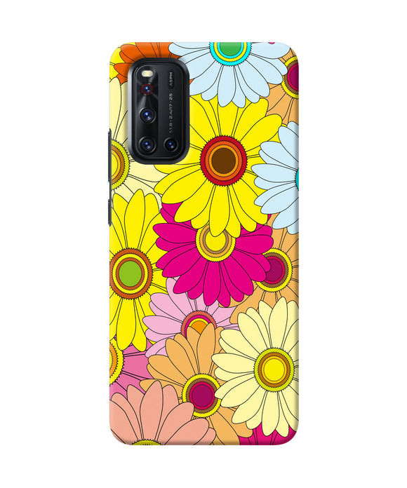 Abstract Colorful Flowers Vivo V19 Back Cover