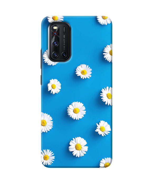 White Flowers Vivo V19 Back Cover