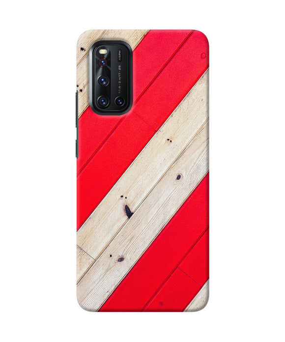 Abstract Red Brown Wooden Vivo V19 Back Cover