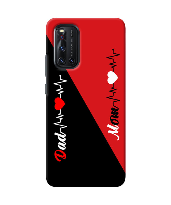 Mom Dad Heart Line Vivo V19 Back Cover