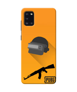 PUBG Helmet and Gun Samsung A31 Real 4D Back Cover