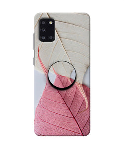 White Pink Leaf Samsung A31 Pop Case